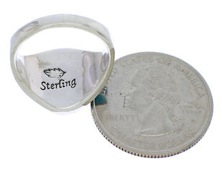 Sterling Silver Jewelry Turquoise Opal Inlay Ring Size 6-3/4 RS44907